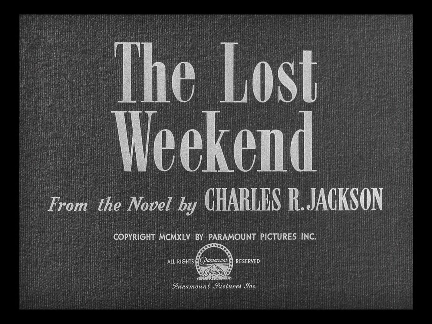 The Lost Weekend (1945) —  shot,  lighting