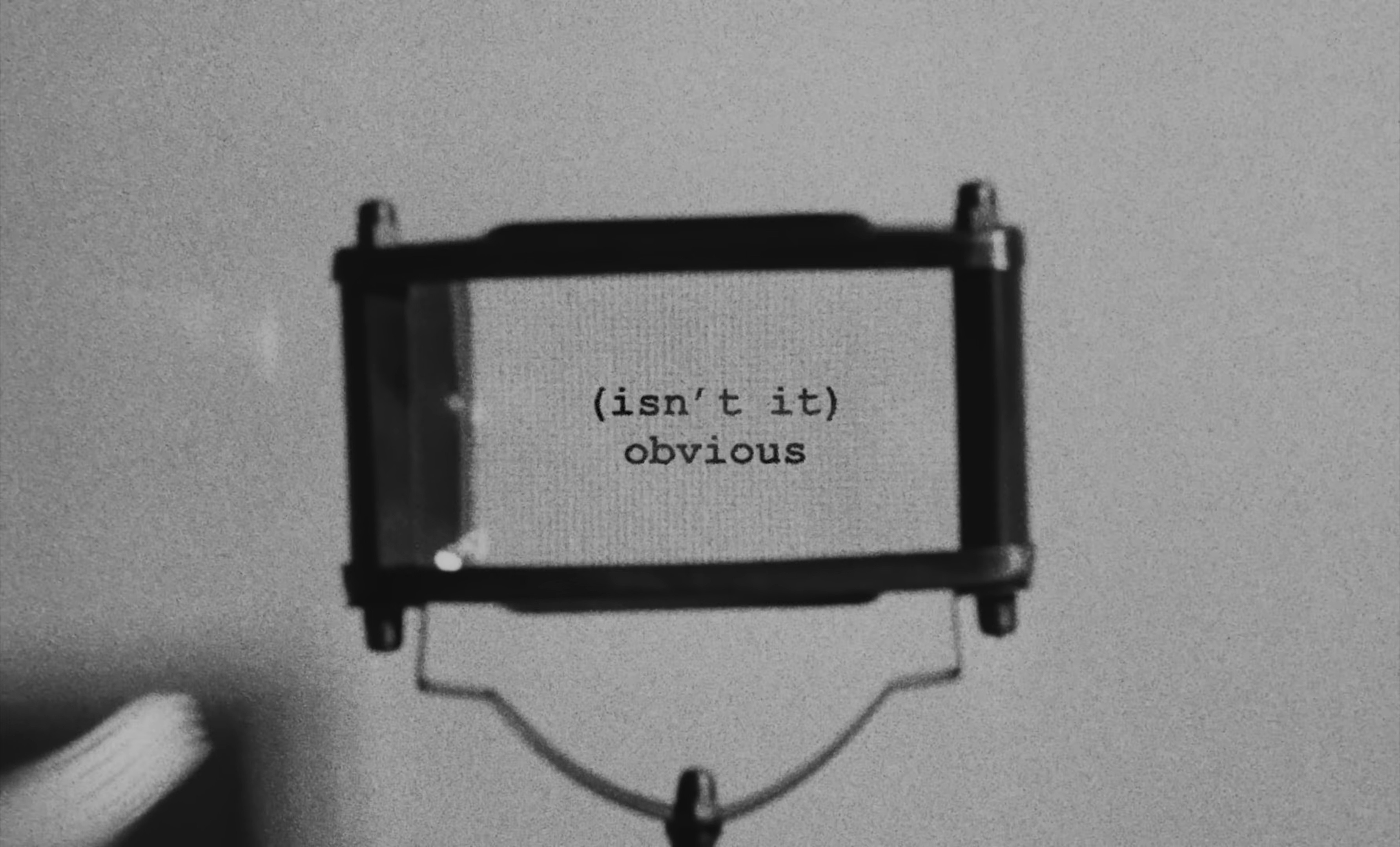 (Isn’t It) Obvious (2024) —  shot,  lighting