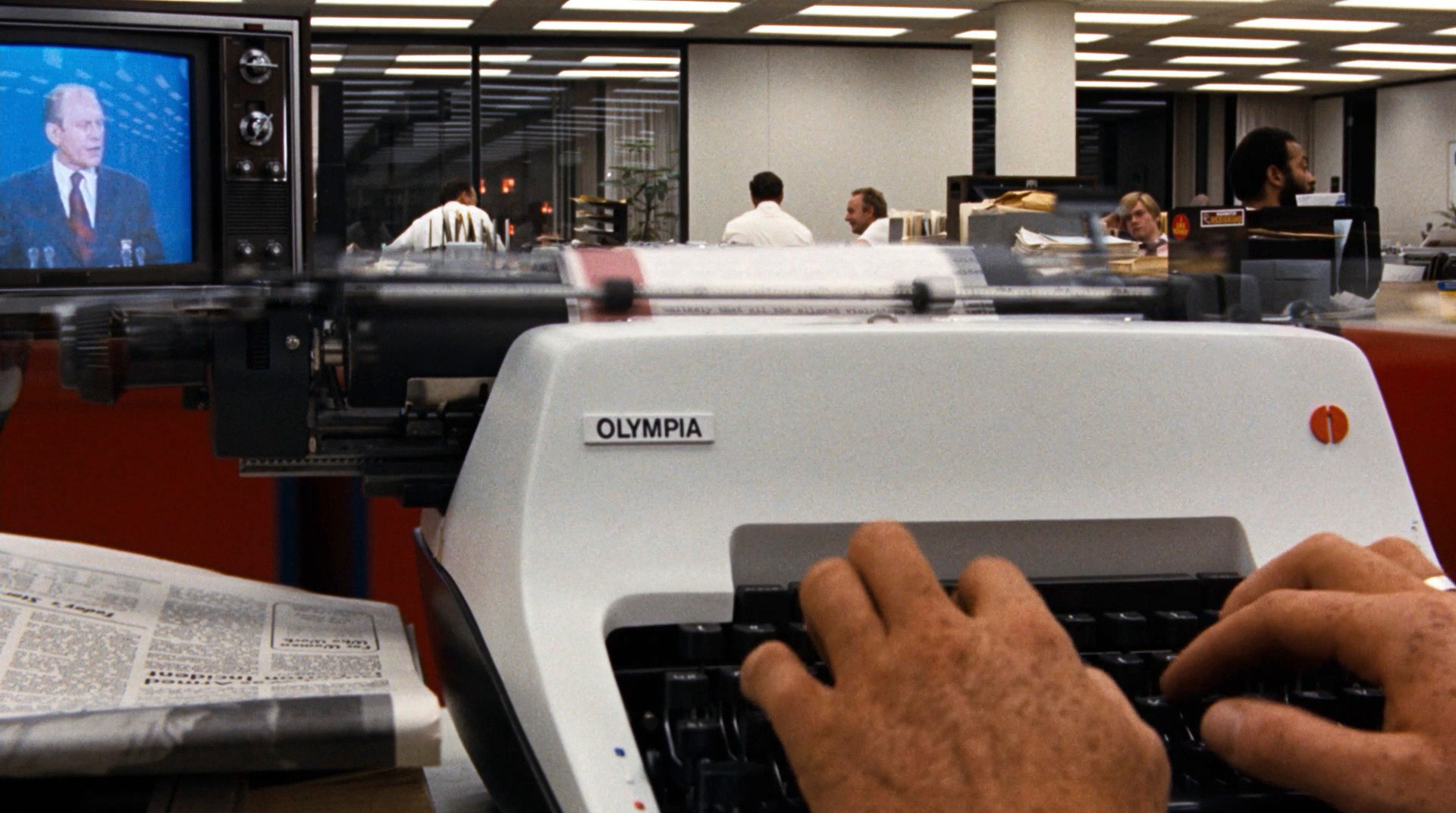 All the President's Men (1976) —  shot,  lighting
