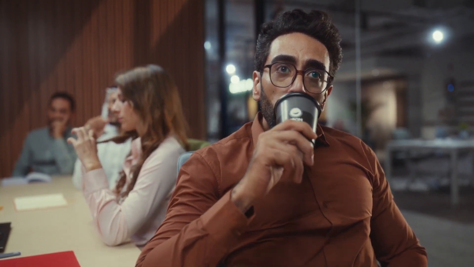 The Serious Strategist | Zoom Coffee (2025) —  shot,  lighting