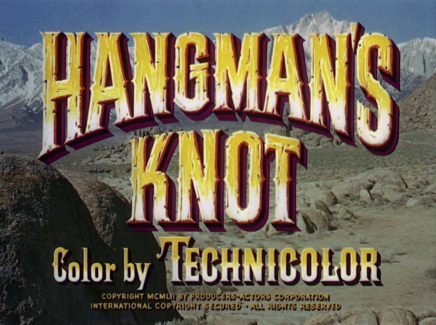 Hangman's Knot (1952) —  shot,  lighting